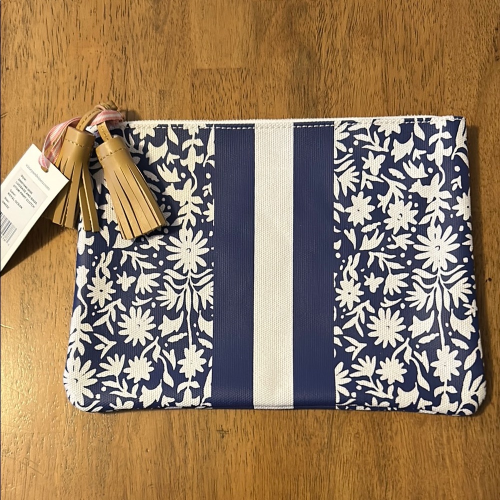 Vineyard Vines Tan Clutch with Tassel
